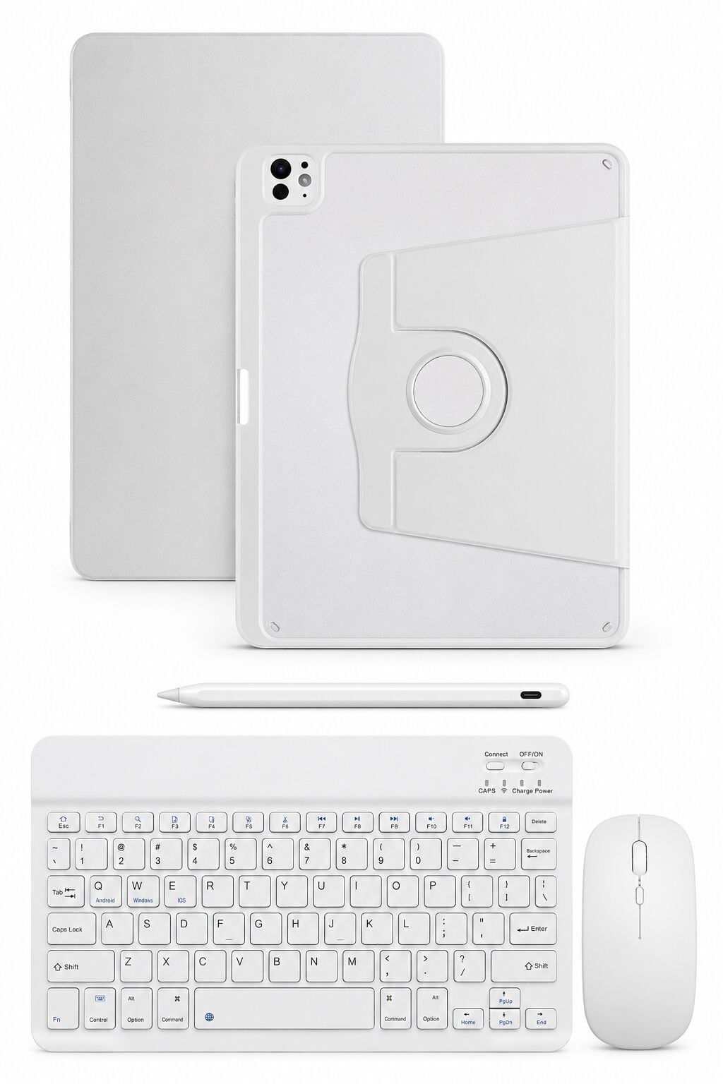 Five-E iPad Pro 11 (4. Nesil) 2022 DeskFold Türkçe Klavyeli Tablet Dönebilen Kılıf Seti -Mouse Kalem Dahil