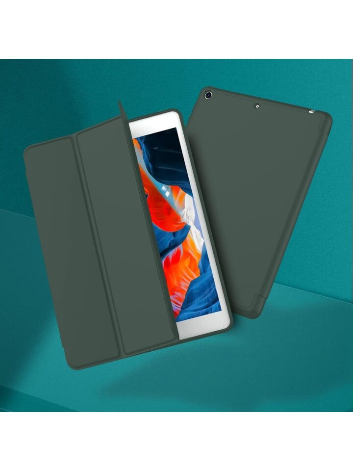 Apple iPad 7. Nesil 10.2 Inc (2019) Kalemlikli Yatay Standlı Stromix Smart Kılıf A2197 A2200 A2198 Haki