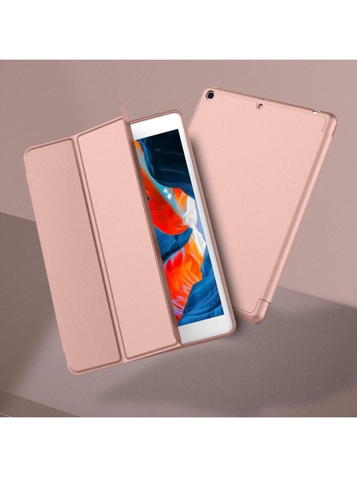 Apple iPad 7. Nesil 10.2 Inc (2019) Kalemlikli Yatay Standlı Stromix Smart Kılıf A2197 A2200 A2198 Pembe