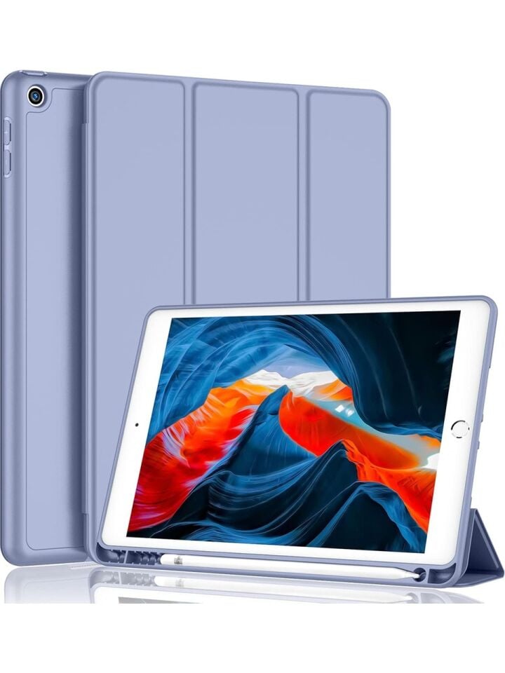 Apple iPad 8. Nesil 10.2 Inc (2020) Kalemlikli Yatay Standlı Stromix Smart Kılıf A2270 A2428 A2429 A2430 Lavanta