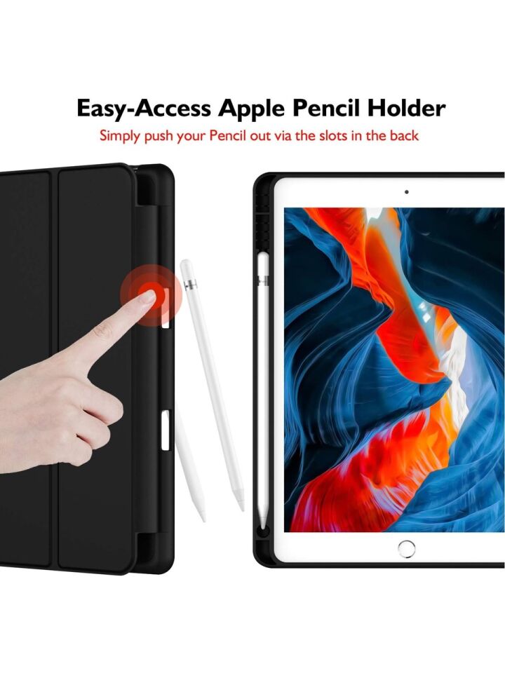 Apple iPad Air 3. Nesil 10.5 Inc (2019) Kalemlikli Yatay Standlı Stromix Smart Kılıf A2123 A2152 A2153 Siyah