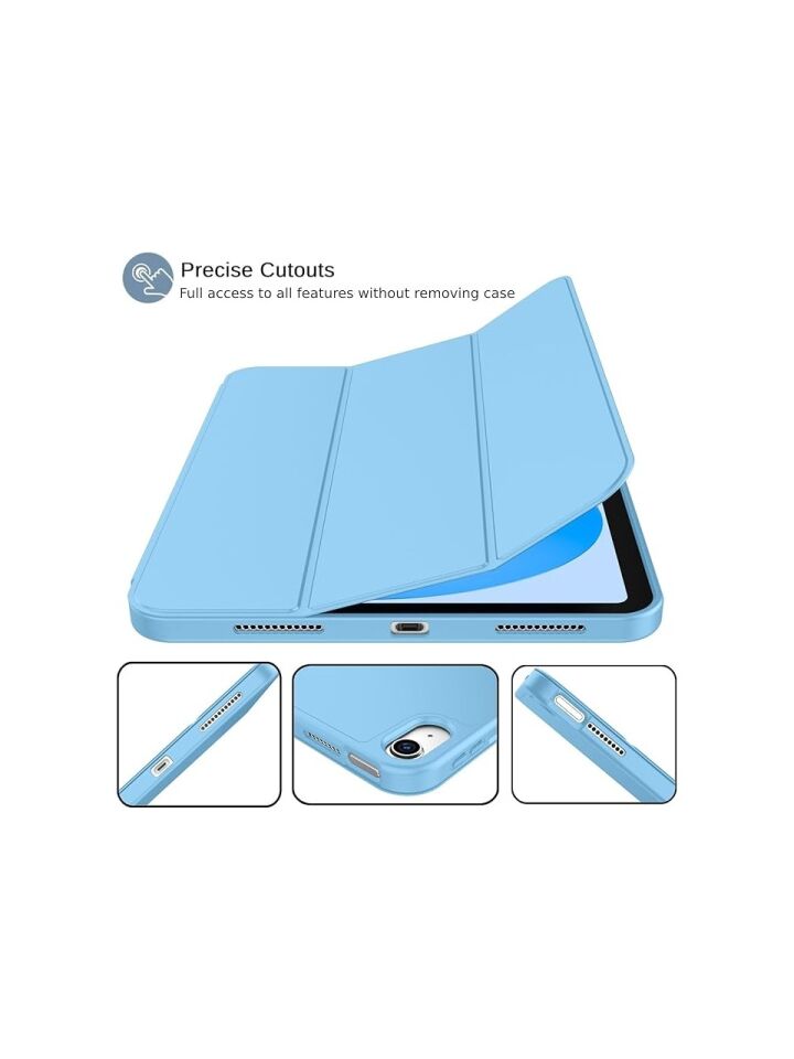 Apple iPad 10. Nesil 10.9 (2022) Kalemlikli Yatay Standlı Stromix Smart Kılıf A2696 A2757 A2777 A3162 Mavi