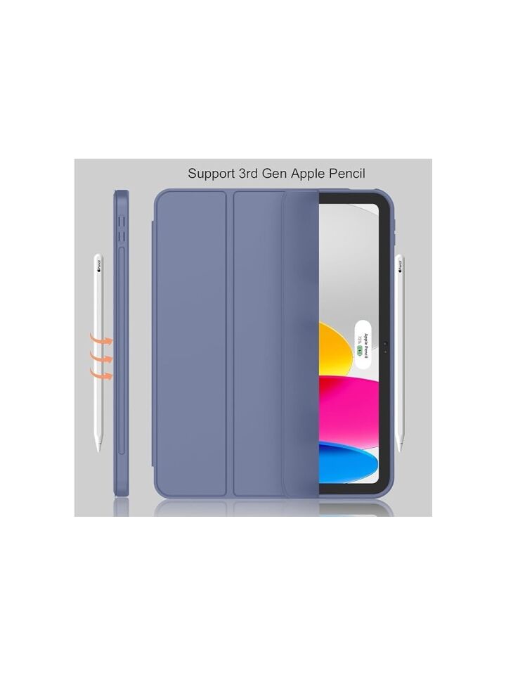 Apple iPad 10. Nesil 10.9 (2022) Kalemlikli Yatay Standlı Stromix Smart Kılıf A2696 A2757 A2777 A3162 Lavanta