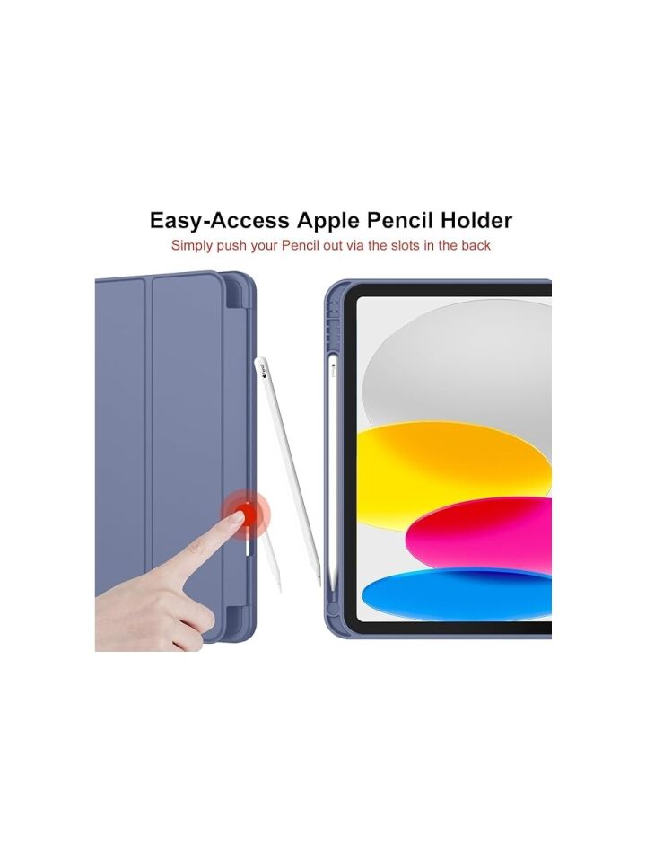 Apple iPad 10. Nesil 10.9 (2022) Kalemlikli Yatay Standlı Stromix Smart Kılıf A2696 A2757 A2777 A3162 Lavanta