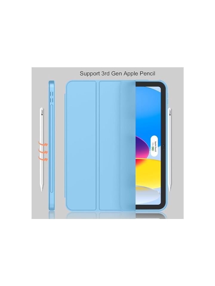 Apple iPad A16 11 Inc (2025) Kalemlikli Uyku Modlu Yatay Standlı Stromix Smart Kılıf A3354 A3355 Mavi