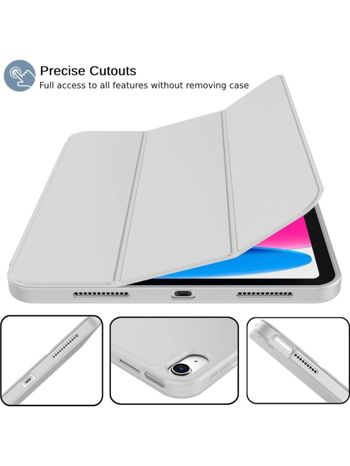 Apple iPad A16 11 Inc (2025) Kalemlikli Uyku Modlu Yatay Standlı Stromix Smart Kılıf A3354 A3355 Gri