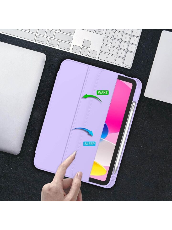 Apple iPad A16 11 Inc (2025) Kalemlikli Uyku Modlu Yatay Standlı Stromix Smart Kılıf A3354 A3355 Lila