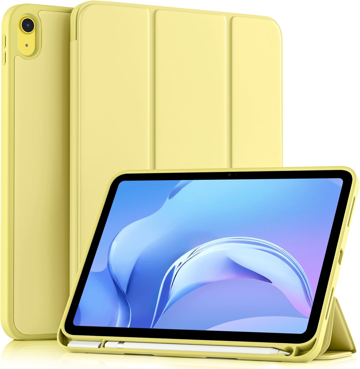 Apple iPad A16 11 Inc (2025) Kalemlikli Uyku Modlu Yatay Standlı Stromix Smart Kılıf A3354 A3355 Sarı