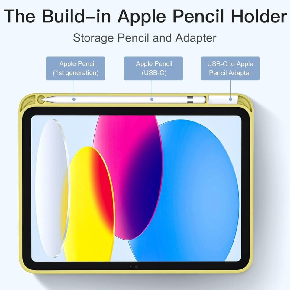 Apple iPad A16 11 Inc (2025) Kalemlikli Uyku Modlu Yatay Standlı Stromix Smart Kılıf A3354 A3355 Sarı