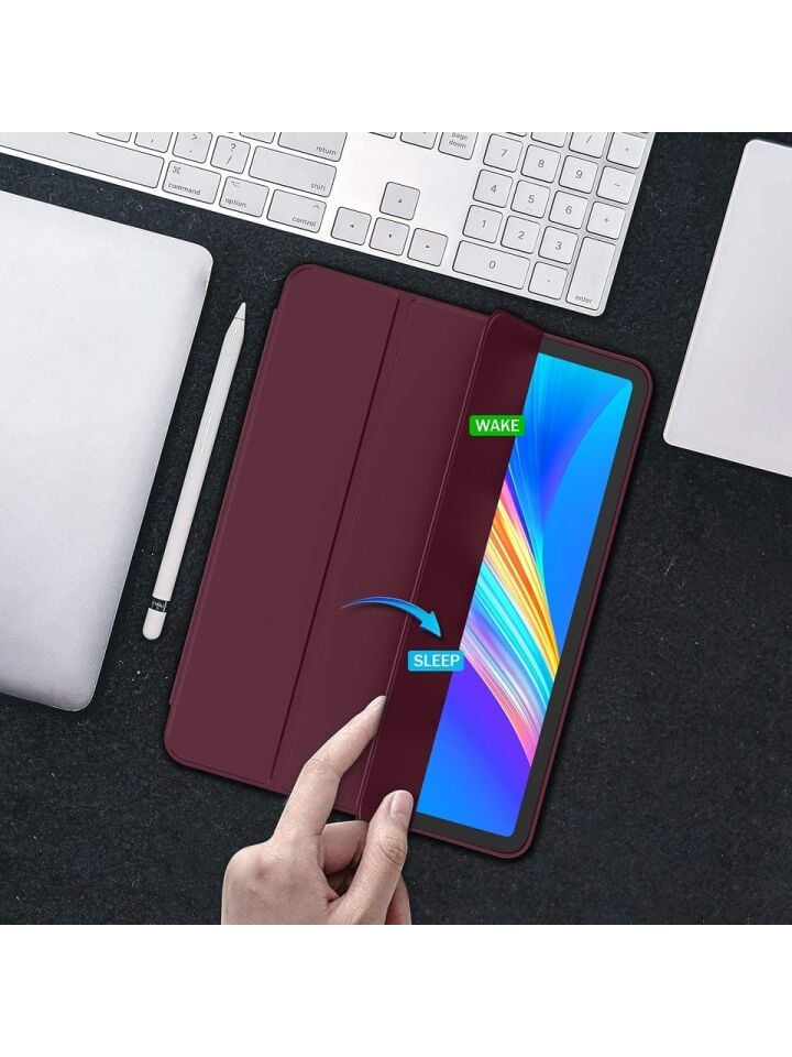 Apple iPad Pro 11 (2021) 3. Nesil Kalemlikli Yatay Standlı Stromix Smart Kılıf A2377 A2459 A2301 A2460 Bordo