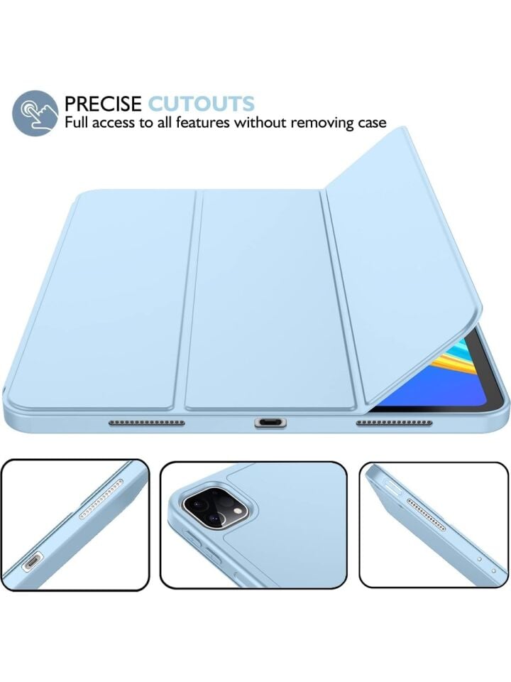 Apple iPad Pro 11 (2021) 3. Nesil Kalemlikli Yatay Standlı Stromix Smart Kılıf A2377 A2459 A2301 A2460 Mavi