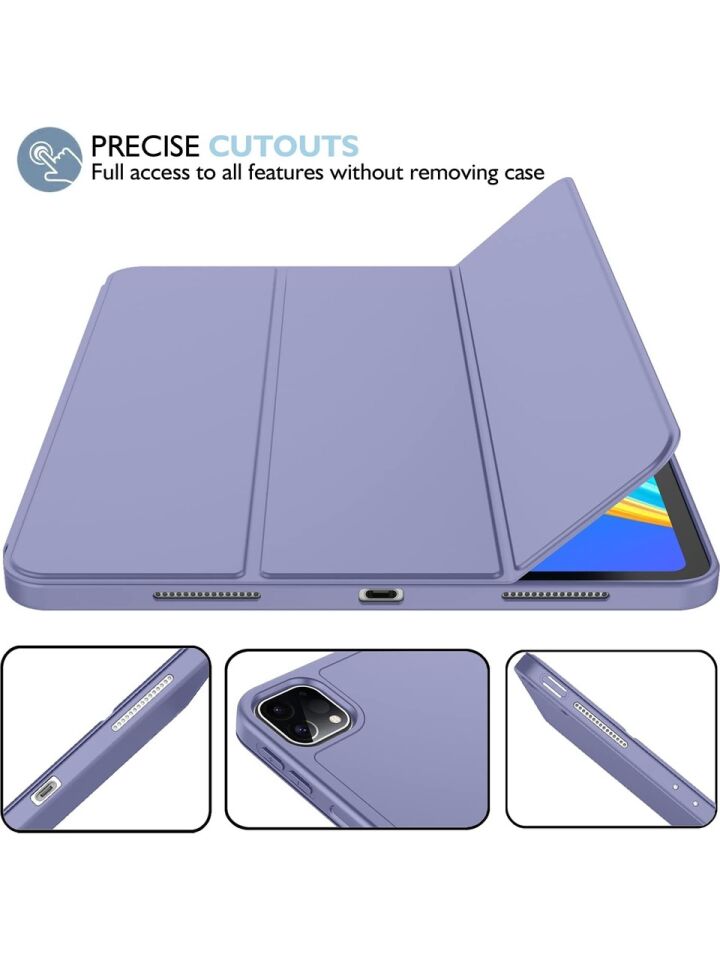 Apple iPad Pro 11 (2021) 3. Nesil Kalemlikli Yatay Standlı Stromix Smart Kılıf A2377 A2459 A2301 A2460 Lavanta