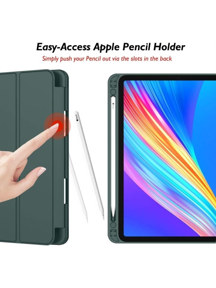 Apple iPad Pro 11 (2021) 3. Nesil Kalemlikli Yatay Standlı Stromix Smart Kılıf A2377 A2459 A2301 A2460 Haki