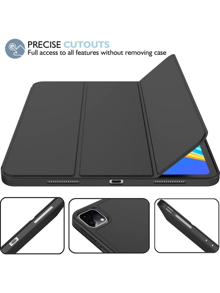 Apple iPad Pro 11 (2021) 3. Nesil Kalemlikli Yatay Standlı Stromix Smart Kılıf A2377 A2459 A2301 A2460 Siyah