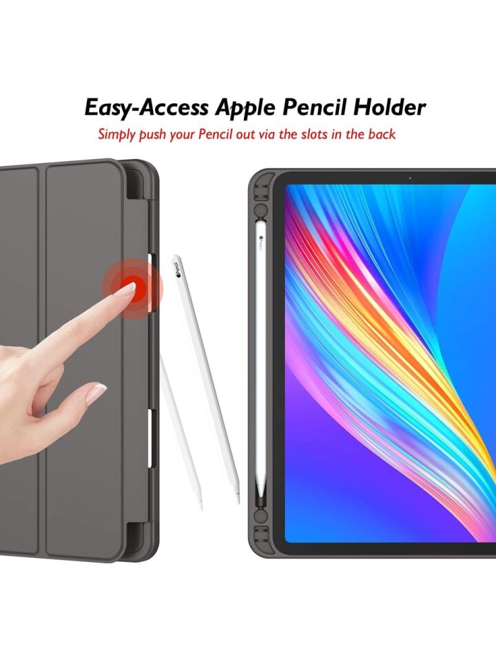 Apple iPad Pro 11 (2021) 3. Nesil Kalemlikli Yatay Standlı Stromix Smart Kılıf A2377 A2459 A2301 A2460 Füme
