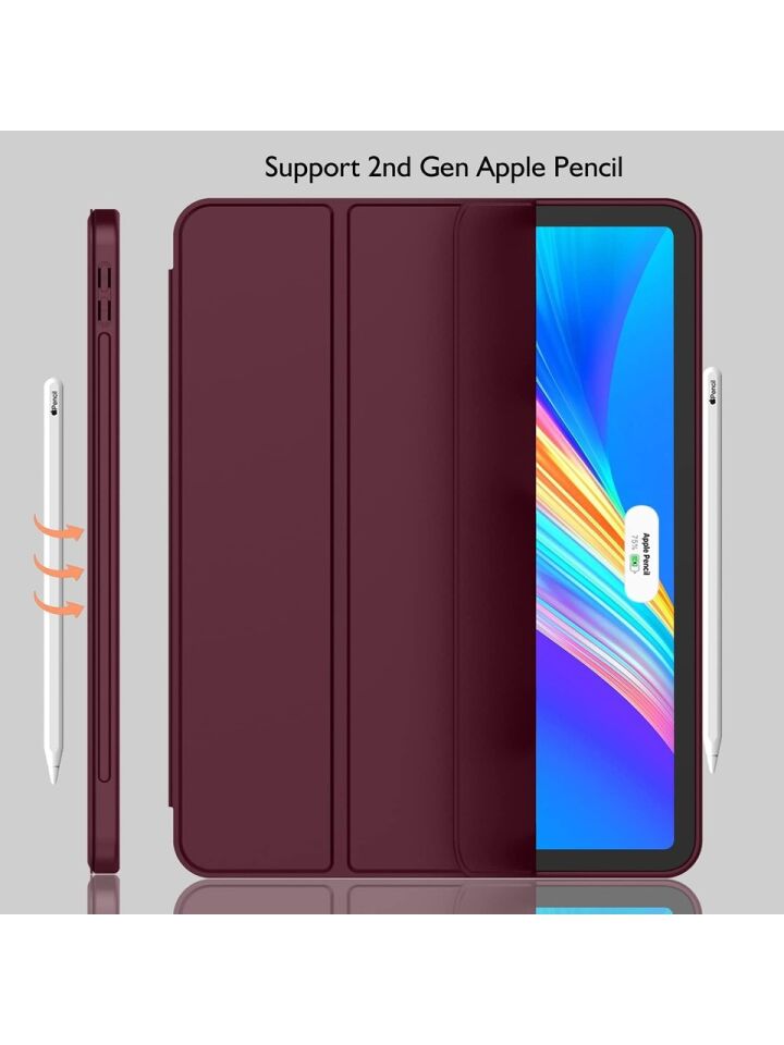 Apple iPad Pro 11 (2020) 2. Nesil Kalemlikli Yatay Standlı Stromix Smart Kılıf A2228 A2068 A2230 A2231 Bordo