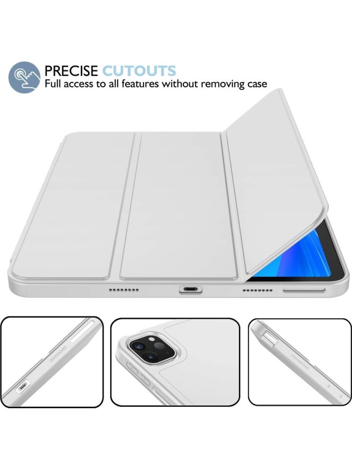 Apple iPad Pro 11 (2020) 2. Nesil Kalemlikli Yatay Standlı Stromix Smart Kılıf A2228 A2068 A2230 A2231 Gri