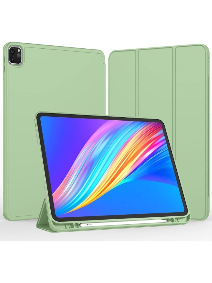 Apple iPad Pro 11 (2020) 2. Nesil Kalemlikli Yatay Standlı Stromix Smart Kılıf A2228 A2068 A2230 A2231 Yeşil