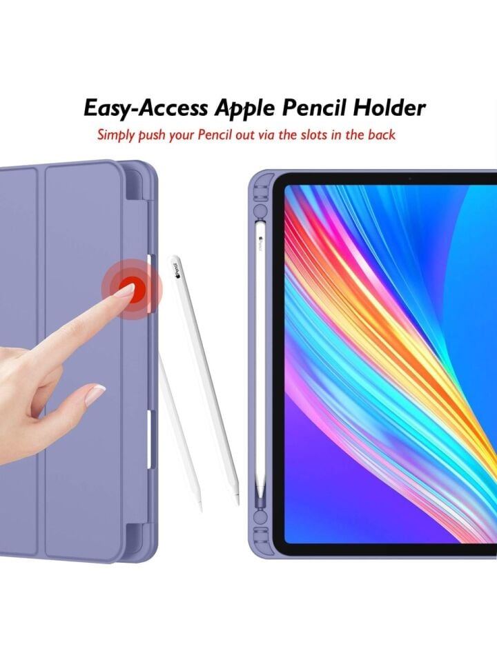 Apple iPad Pro 11 (2022) 4. Nesil Kalemlikli Yatay Standlı Stromix Smart Kılıf A2378 A2461 A2379 A2462 Lavanta