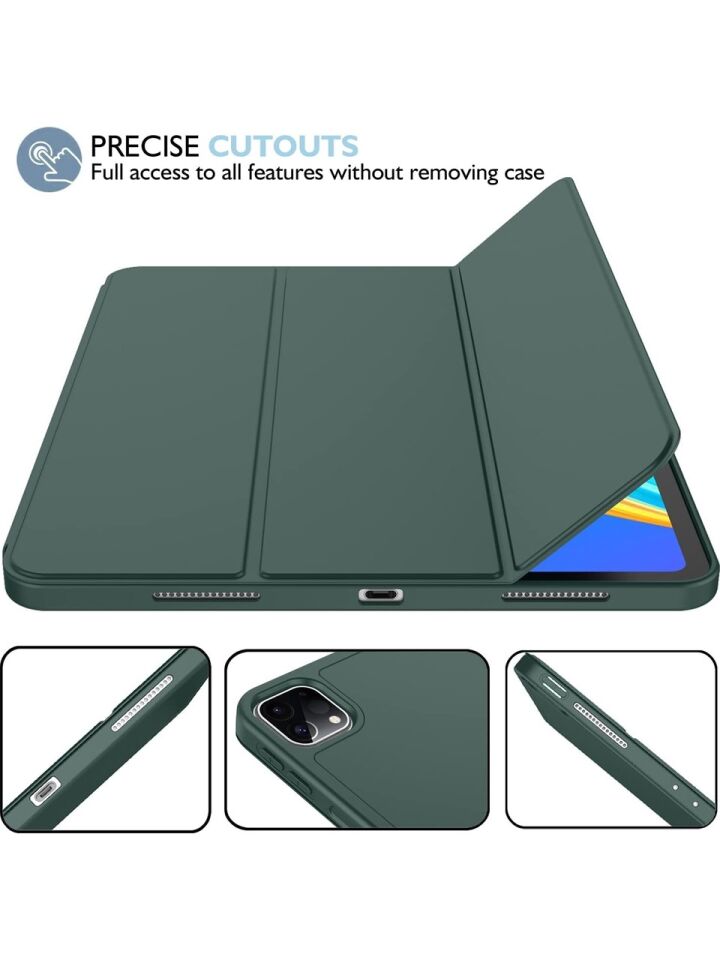 Apple iPad Pro 11 (2022) 4. Nesil Kalemlikli Yatay Standlı Stromix Smart Kılıf A2378 A2461 A2379 A2462 Haki