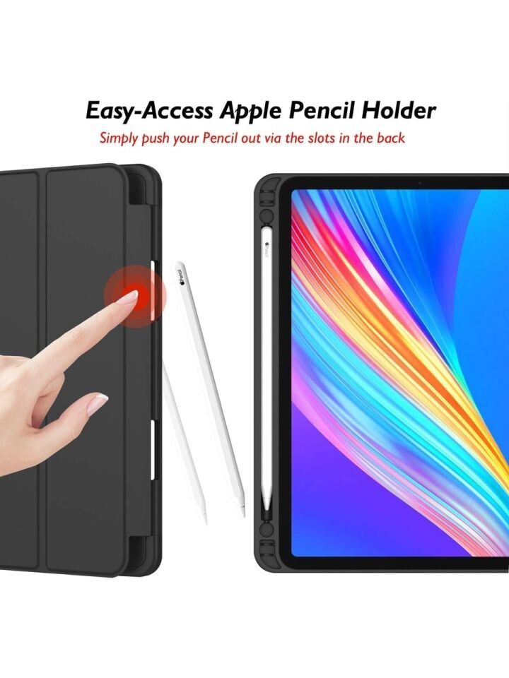 Apple iPad Pro 11 (2022) 4. Nesil Kalemlikli Yatay Standlı Stromix Smart Kılıf A2378 A2461 A2379 A2462 Siyah