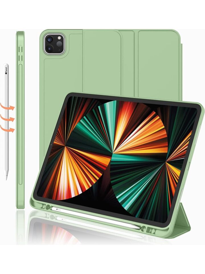 Apple iPad Pro 11 (2022) 4. Nesil Kalemlikli Yatay Standlı Stromix Smart Kılıf A2378 A2461 A2379 A2462 Yeşil