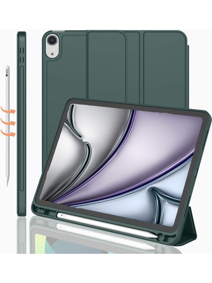 Apple iPad Pro 11 M5 (2025) Kalemlikli Uyku Modlu Yatay Standlı Stromix Smart Kılıf Haki
