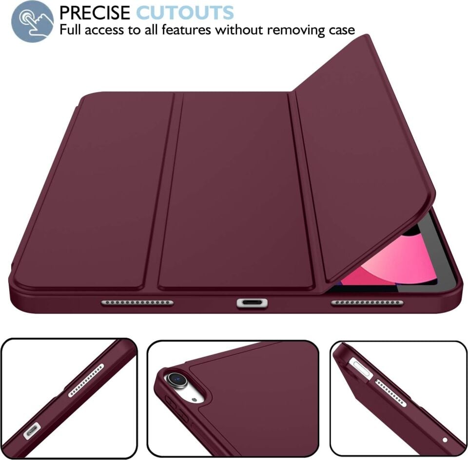 Apple iPad Pro 11 M5 (2025) Kalemlikli Uyku Modlu Yatay Standlı Stromix Smart Kılıf Bordo
