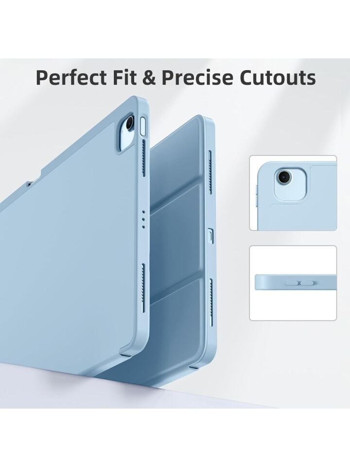 Apple iPad Pro 13 M5 (2025) Kalemlikli Uyku Modlu Yatay Standlı Stromix Smart Kılıf Açık Mavi
