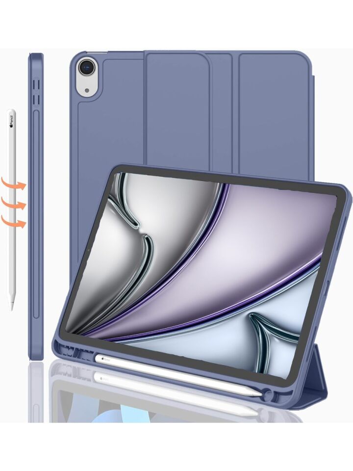 Apple iPad Pro 11 M4 (2024) Kalemlikli Uyku Modlu Yatay Standlı Stromix Smart Kılıf Lavanta