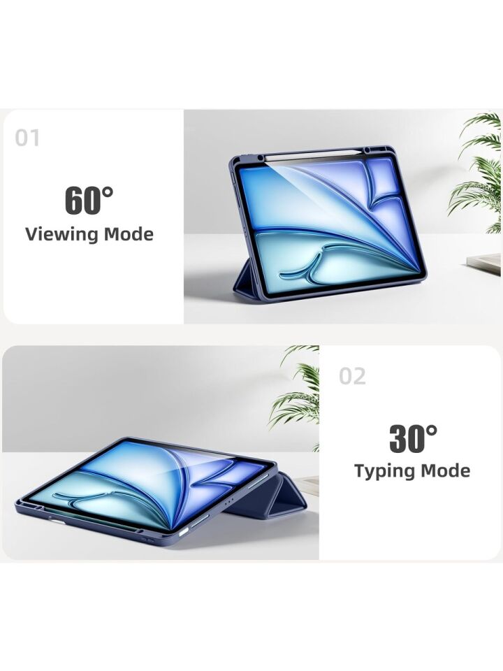 Apple iPad Pro 13 M4 (2024) Kalemlikli Uyku Modlu Yatay Standlı Stromix Smart Kılıf Mor