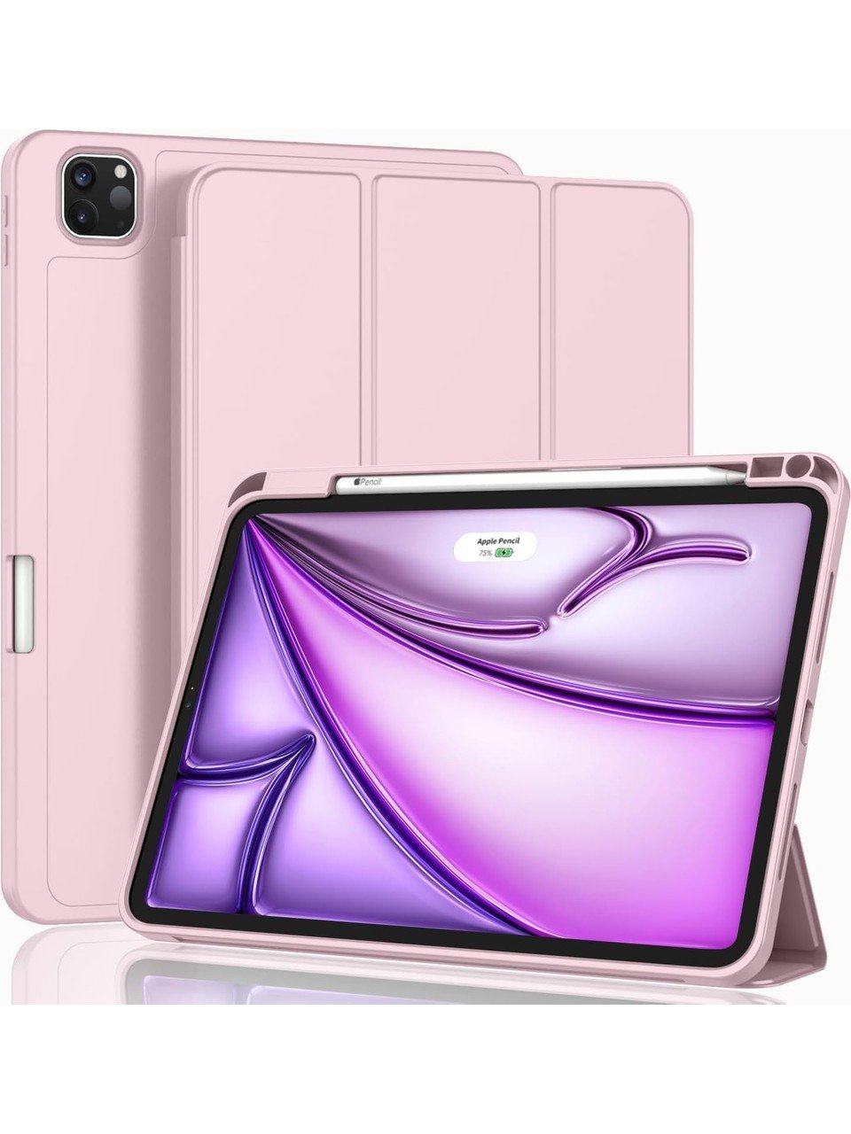 Apple iPad Pro 13 M4 (2024) Kalemlikli Uyku Modlu Yatay Standlı Stromix Smart Kılıf Rose Gold