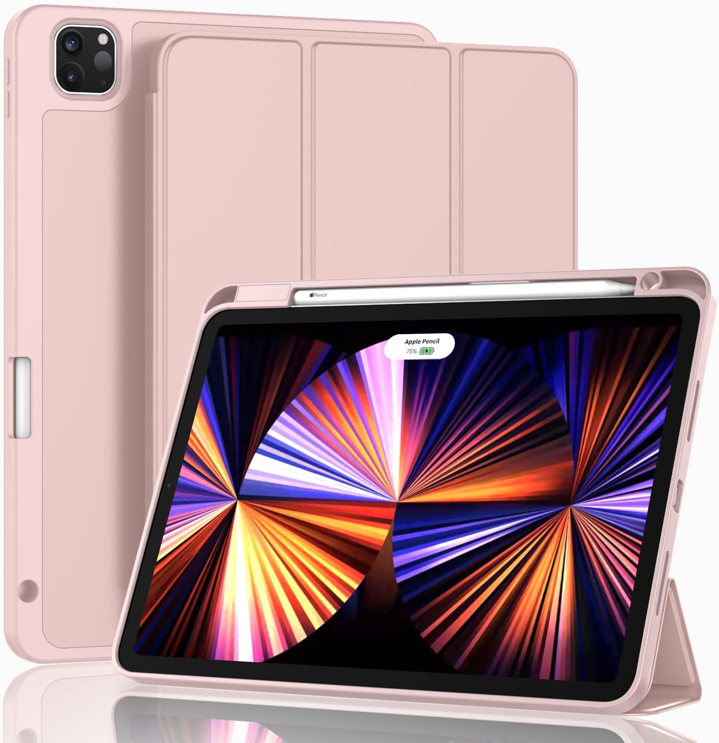 Apple iPad Air 13 M3 (2025) Kalem Şarjına Uygun Kalemlikli Yatay Standlı Stromix Smart Kılıf Rose Gold