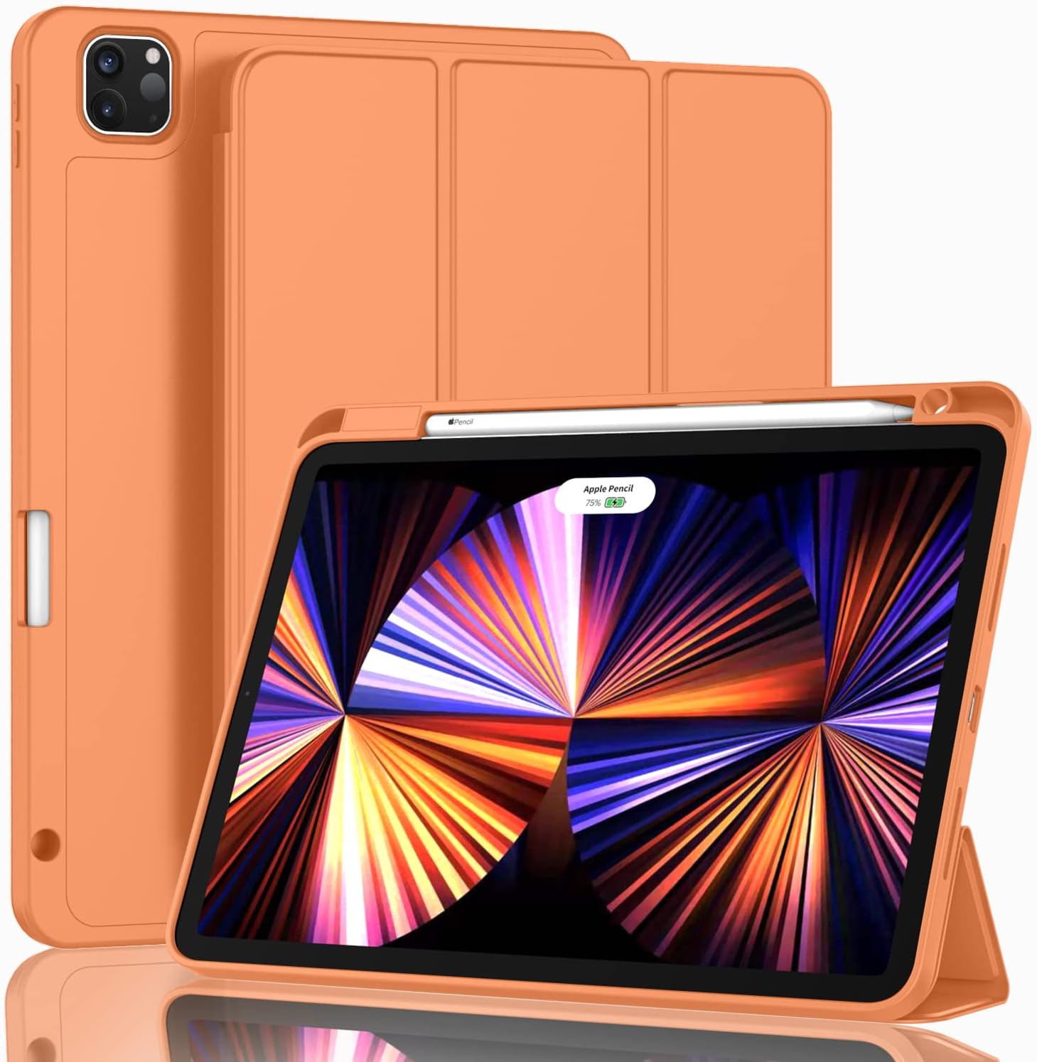 Apple iPad Air 13 M4 (2026) Kalem Şarjına Uygun Kalemlikli Yatay Standlı Stromix Smart Kılıf Turuncu