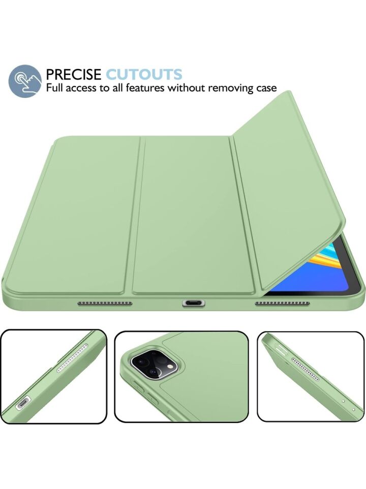 Apple iPad Pro 12.9 (2020) 4. Nesil Kalemlikli Yatay Standlı Stromix Smart Kılıf A2229 A2069 A2232 A2233 Yeşil