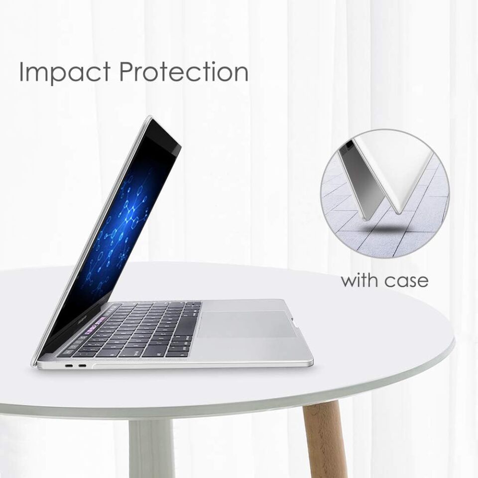 Apple MacBook Air 13.3 Inc Darbelere Dayanıklı Ön Arka Clear Parlak Kapak Kılıf A2337 A2179 A1932 Seri Şeffaf