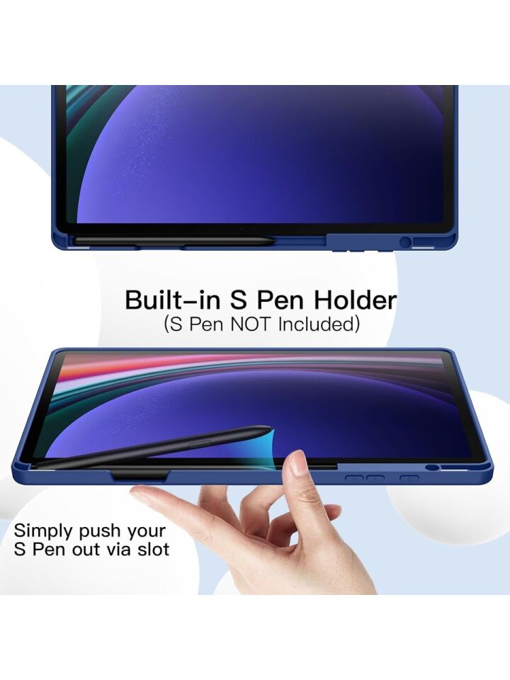 Samsung Galaxy Tab S9 Plus X810-X816B-X818 Kalemlikli Uyku Modlu Stromix Standlı Kapaklı Kılıf Lacivert