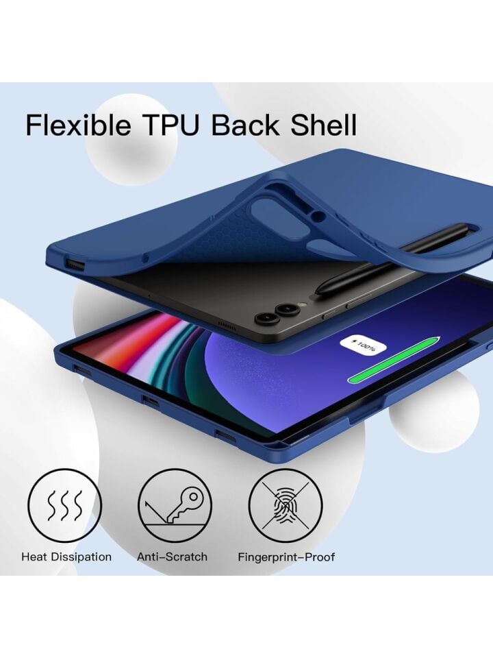 Samsung Galaxy Tab S9 Plus X810-X816B-X818 Kalemlikli Uyku Modlu Stromix Standlı Kapaklı Kılıf Lacivert
