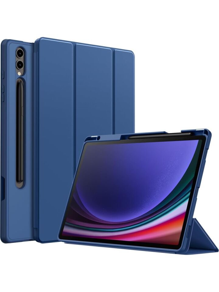 Samsung Galaxy Tab S10 Plus Kalem Şarjına Uygun Kalemlikli Uyku Modlu Stromix Standlı Kapaklı Kılıf Sm- X820 Lacivert