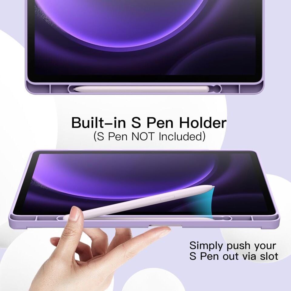 Samsung Galaxy Tab S10 Plus Kalem Şarjına Uygun Kalemlikli Uyku Modlu Stromix Standlı Kapaklı Kılıf Sm- X820 Lila