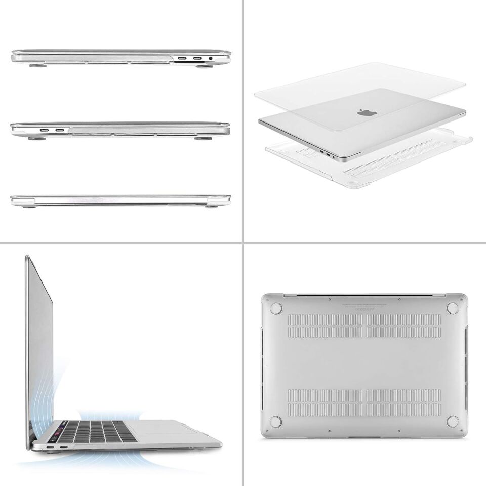 Apple MacBook Air 15.3 M5 Çipli 2026 Darbelere Dayanıklı Ön Arka Clear Parlak Kapak Kılıf A3448 3241 Şeffaf