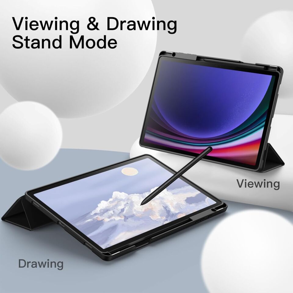 Samsung Galaxy Tab S9 Fe Kalem Şarjına Uygun Kalemlikli Uyku Modlu Stromix Standlı Kapaklı Kılıf Sm- X510 Kırmızı