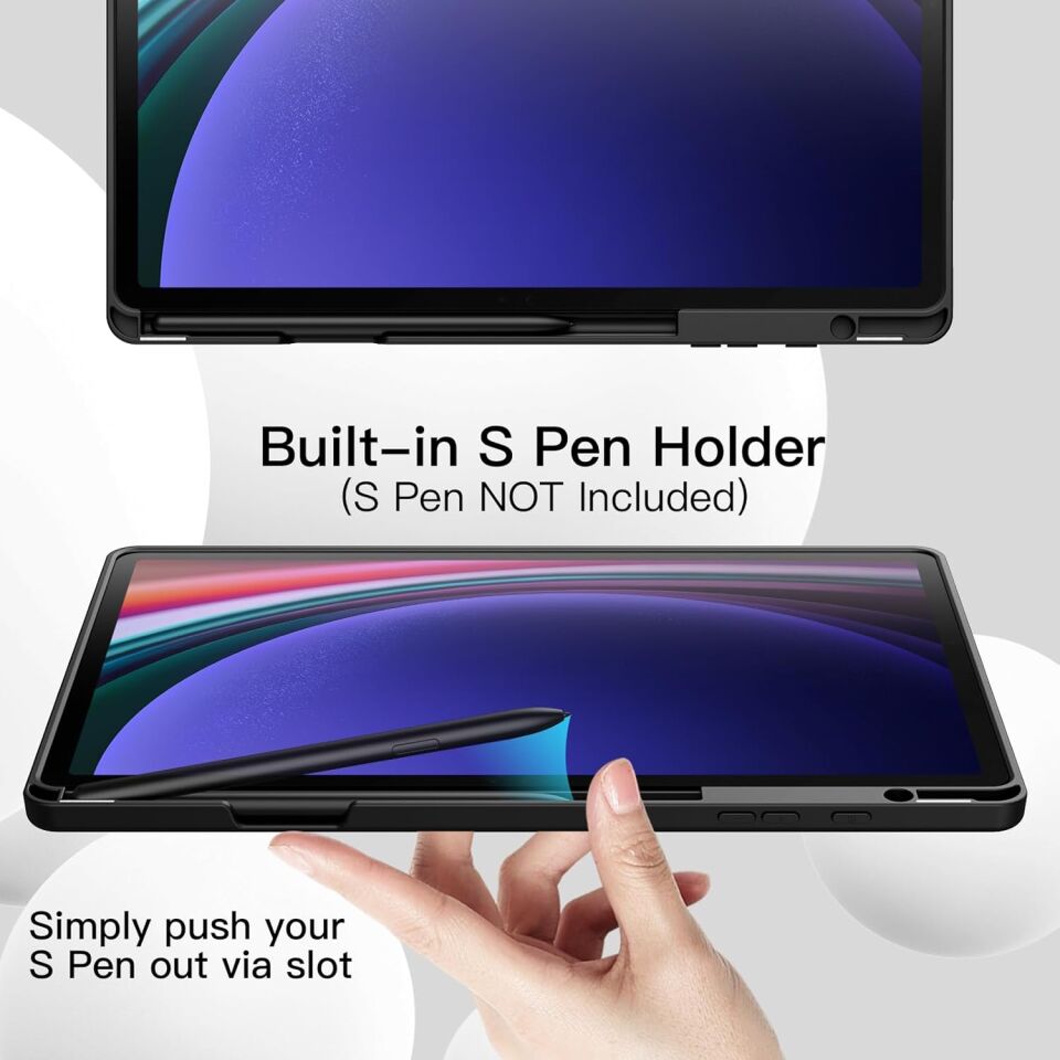 Samsung Galaxy Tab S9 Fe Kalem Şarjına Uygun Kalemlikli Uyku Modlu Stromix Standlı Kapaklı Kılıf Sm- X510 Kırmızı